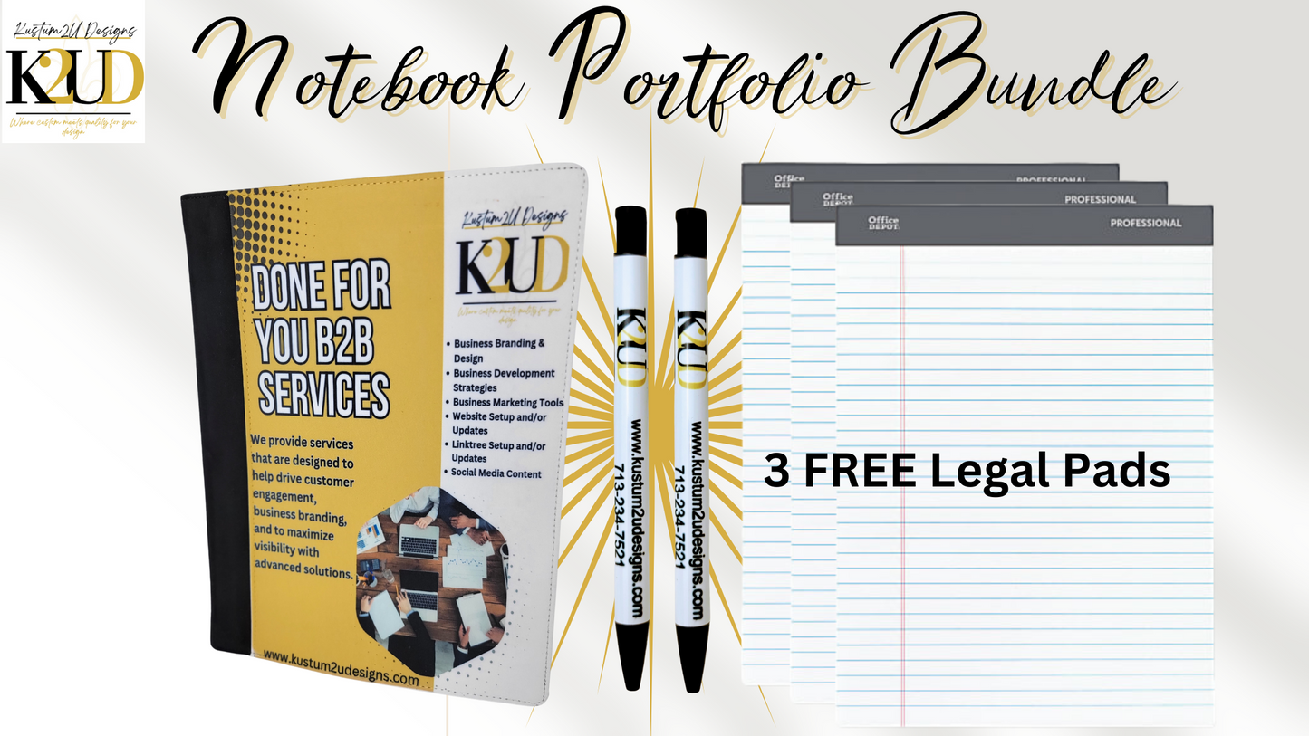 Notebook Portfolio Bundle w/2 Pens